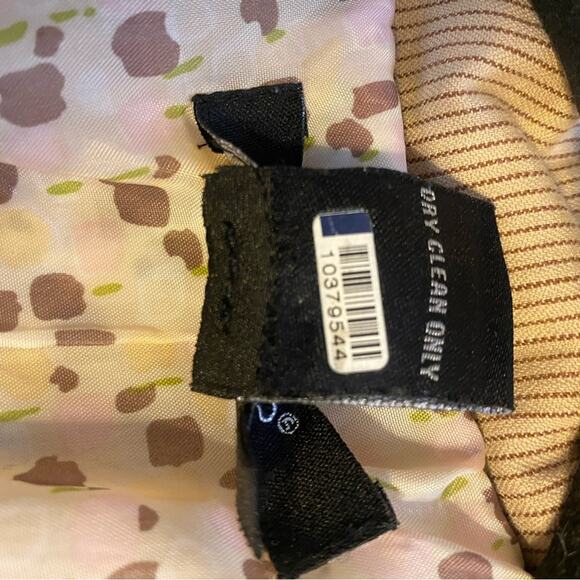 Sandro Tan Trench Coat Jacket Belted Double Breasted Striped Short - Picture 14 of 15